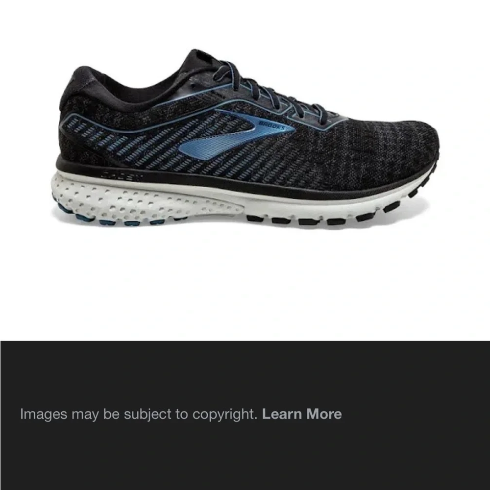 Brooks Ghost Black and Blue Men's Running Sneaker 12.5D US